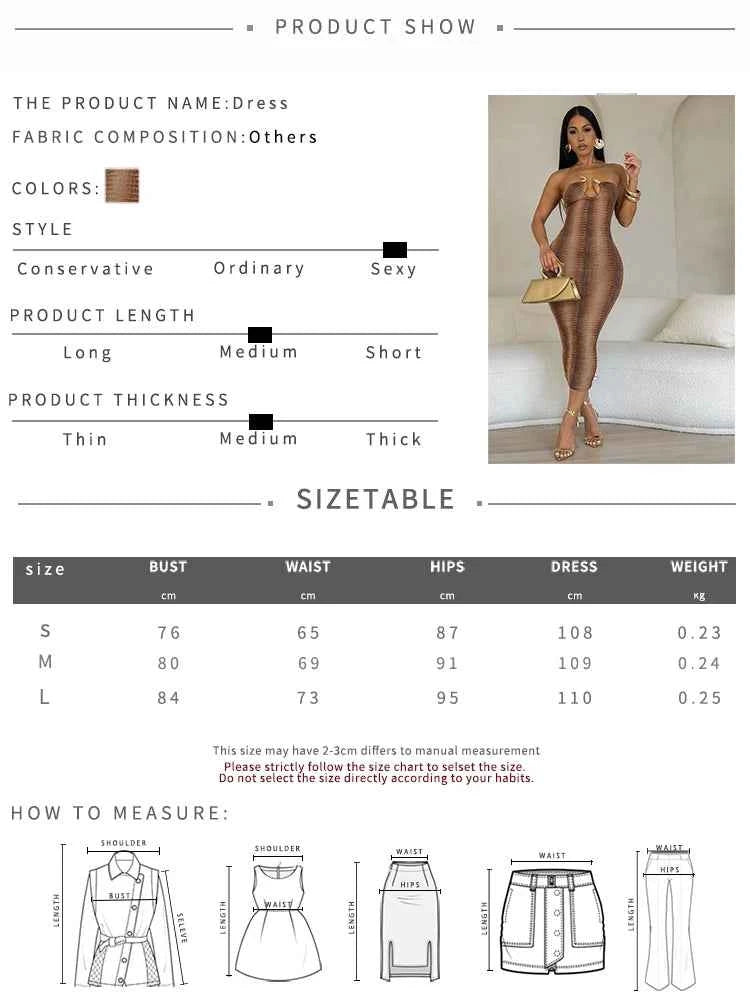 Weird Puss Gradient Strapless Dress. Women Metal Rings Low-Neck Backless Skinny Peach Hip Midnight Club Party Dress.