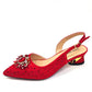 New Fashionable Red Color Pointed Top Ladies Shoes. Matching Bag Set For  Women Wedding Party Pump.