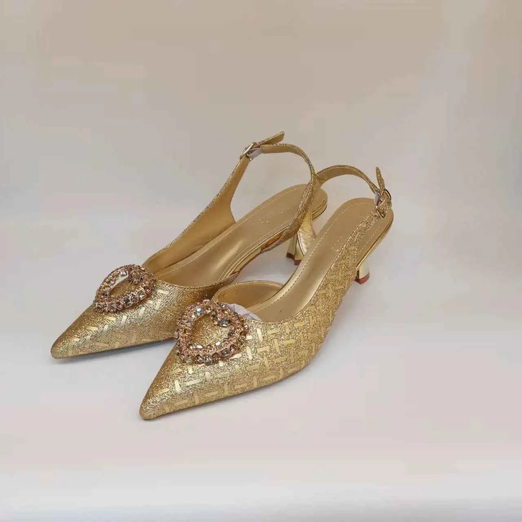 Italian Shoes and Bags Matching Set Women Heel Party Italian Design Wedding High Heels With Match Bags Good Quality