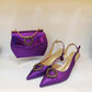 Italian Shoes and Bags Matching Set Women Heel Party Italian Design Wedding High Heels With Match Bags Good Quality