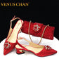 New Fashionable Red Color Pointed Top Ladies Shoes. Matching Bag Set For  Women Wedding Party Pump.