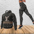 Luxury Fashion Black Luxury Brand Hoodie Leggings Set Clothing Clothes Outfit For Women