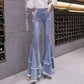 Flare Jeans Women Pant Fringed Tassels Split Slim Jeans Ladies Stretchy Pants High Waist Denim Pants s1140