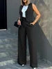 New Fashion Suit Vest  Wide Leg Pants Casual Suit Elegant Pant Suits