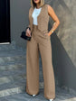 New Fashion Suit Vest  Wide Leg Pants Casual Suit Elegant Pant Suits