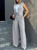 New Fashion Suit Vest  Wide Leg Pants Casual Suit Elegant Pant Suits