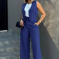 New Fashion Suit Vest  Wide Leg Pants Casual Suit Elegant Pant Suits