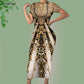 Noisydesigns Luxury Golden Europe Floral Women Party Dress Fashion Elegant Ladies Round Neck Sexy Bodycon Dress.