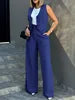 New Fashion Suit Vest  Wide Leg Pants Casual Suit Elegant Pant Suits