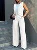 New Fashion Suit Vest  Wide Leg Pants Casual Suit Elegant Pant Suits