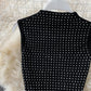 Sexy Black Diamonds 2pcs Set. Women Party Sleeveless Short Tops High Waist Split Skirt Female Two Piece Suits Club Fashion.