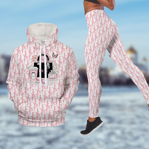 Pinky Luxury Brand Fashion Hoodie Leggings Set Clothing Clothes Outfit For Women.