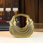 Handbags for Women.  New Gold Luxury Designer Brand Bag. Handwoven Noodle Bags. Rope Knotted Pulled Hobo Silver Evening Clutch Chic.