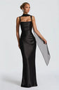 Satin Backless Sexy Maxi Dress Women. Elegant Halter Off-shoulder Sleeveless Dress. Lace-up Bodycon Club Party Long Dresse.