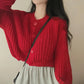 2025 Fall Winter Short Knitted Cardigan Women Thicken Warm Single-Breasted Sweater Female Solid O-Neck Long Sleeve Knitwear Coat