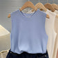 zjais Summer Spring Tanks Top Women Sleeveless Knitted T-Shirts Female Elastic Slim Casual Vests Crop Tops Camis Pullover Shirts