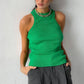 Tank Tops Women Yellow Casual Vest Sleeveless Camis Shoulder Women&