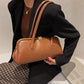 Classic Leather Handbag. Retro Simple Shoulder Underarm Bag. Elegant Stylish Baguette Tote Bag.