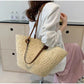 Perfect Vacation Storage Bag. Large capacity Straw Woven Tote Bag. Women Summer Beach Bag. Casual French Style Underarm Shoulder Bag.
