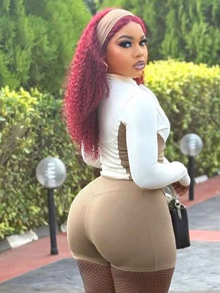 Weird Puss Casual 2piece Set Women Tracksuit Zip Contrast Patchwork Full Sleeve Jacket+Shorts Daily Simple Sporty Street Outfits