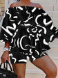 Plus size Two Piece Set Women Off Shoulder Printed Short Sets Top Pants Sweet Suit Summer Wholesale Dropshipping L-3XL.