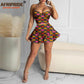 Clothes for Women Crop 2 Piece Set Sexy Party Print Attire Ankara Outfits Dresses.
