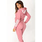 Fashion Women Hooded Jacket Tracksuit Casual Zipper Hoodies and Trousers Sports Wear Two Piece Suits