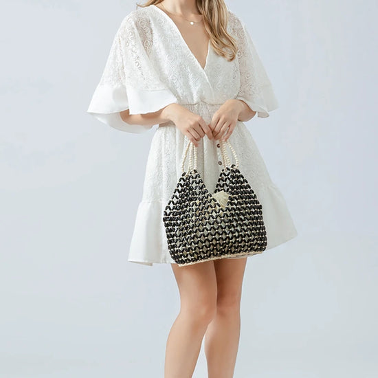 Hand Woven Handbag. New Retro Versatile Summer Vacation Handheld Bag. Women&