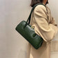 Classic Leather Handbag. Retro Simple Shoulder Underarm Bag. Elegant Stylish Baguette Tote Bag.