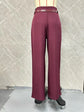 High Waist Solid Pants For Women. Casual Belt Wide-leg Trousers.Ladies With Pockets Office Wear Pants.