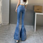 Flare Jeans Women Pant Fringed Tassels Split Slim Jeans Ladies Stretchy Pants High Waist Denim Pants s1140
