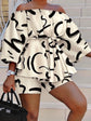 Plus size Two Piece Set Women Off Shoulder Printed Short Sets Top Pants Sweet Suit Summer Wholesale Dropshipping L-3XL.
