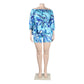 Plus size Two Piece Set Women Off Shoulder Printed Short Sets Top Pants Sweet Suit Summer Wholesale Dropshipping L-3XL.