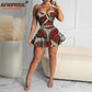 Clothes for Women Crop 2 Piece Set Sexy Party Print Attire Ankara Outfits Dresses.
