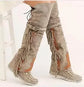 Fashion Bohemia Knee-length Women Boots Ethnic Personality High Boots Tassels Faux Suede Boots Girl Flat Bottom Long Botas Mujer.