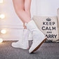 Canvas Long Boots for Women. High Top Women Canvas Shoes. Lace Up Knee High Boots. Flats Casual Vulcanized Shoes Sneakers Girls.