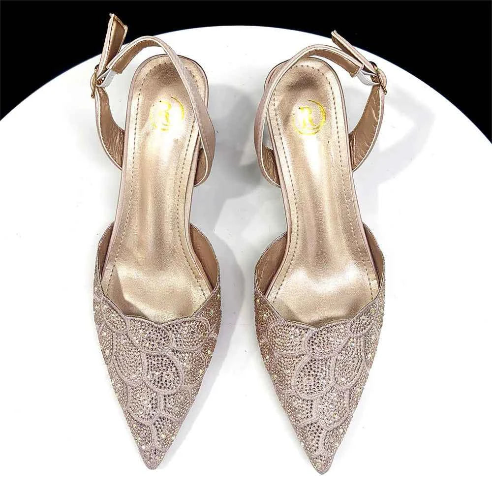 Italian shoes and handbags accessory set with rhinestone. Metal embellishments Wedding shoes.  Bridal shoes Designer.