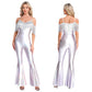 Women Metallic Shiny Dance Jumpsuit Sequin Tassel Sleeveless Bell Bottom Long Pants Bodysuit Romper for Jazz Music Festival.