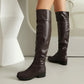 2025 Ladies Thigh High Footwear Round Toe Thick Heels 3cm Big Size 49 50 51 Casual Winter Knee High Bota