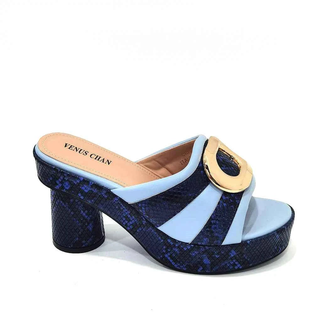 Italian Designed Snake Pattern Color Matching Platform Thick Soled Women&