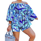 Plus size Two Piece Set Women Off Shoulder Printed Short Sets Top Pants Sweet Suit Summer Wholesale Dropshipping L-3XL.