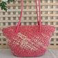 Colorful Straw Woven Beach Bag. Large Capacity Underarm Basket Bag.  Seaside Holiday Woven Bag. Spacious Women Shopper Tote Handbag.