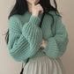 2025 Fall Winter Short Knitted Cardigan Women Thicken Warm Single-Breasted Sweater Female Solid O-Neck Long Sleeve Knitwear Coat