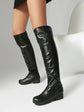 2025 Ladies Thigh High Footwear Round Toe Thick Heels 3cm Big Size 49 50 51 Casual Winter Knee High Bota