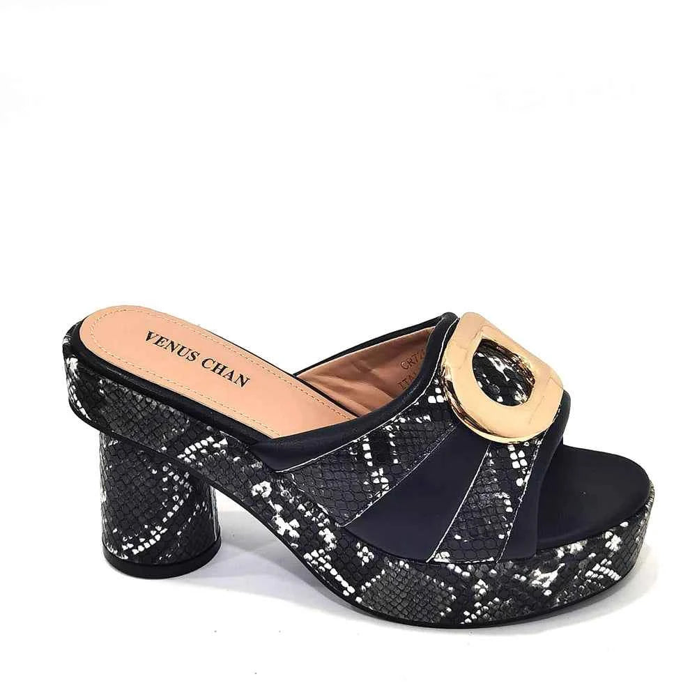Italian Designed Snake Pattern Color Matching Platform Thick Soled Women&