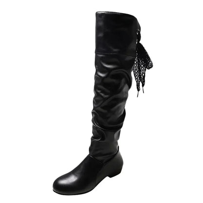 New Fashion Woman’s Autumn Winter Boots.Female Stretch PU Leather Shoes.
