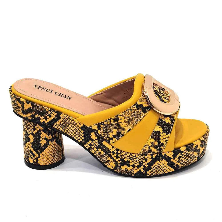 Italian Designed Snake Pattern Color Matching Platform Thick Soled Women&