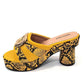 Italian Designed Snake Pattern Color Matching Platform Thick Soled Women&