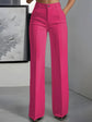Lady Suit Pants Fashion Solid High Waist Straight Long Pants For Women Elegant Office Women&