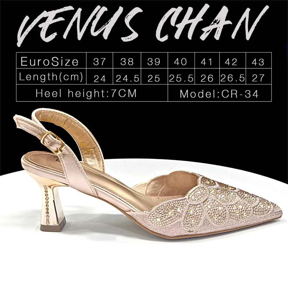 Italian shoes and handbags accessory set with rhinestone. Metal embellishments Wedding shoes.  Bridal shoes Designer.